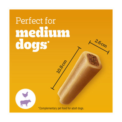 Pedigree Jumbone beef and poultry dog treats 2 chews, imported from the UK