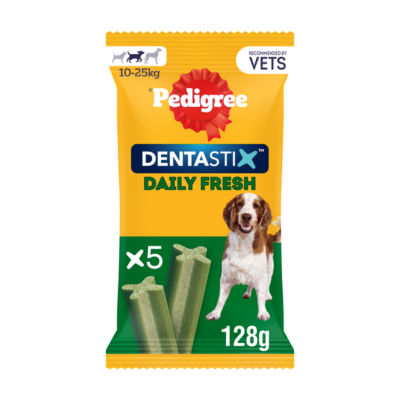 ASDA Pedigree DENTASTIX Fresh Daily Dental Chews Medium Dog Treat 5 Sticks- Buy online at McGrocer
