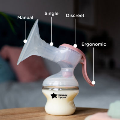 Manuelle Milchpumpe von Tommee Tippee, tragbar, mit Flasche