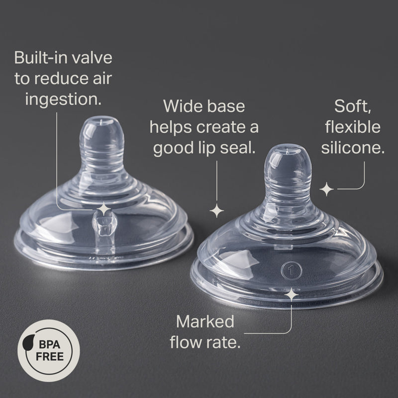 Tommee Tippee breast-like baby teats medium flow 2-pack (British brand)