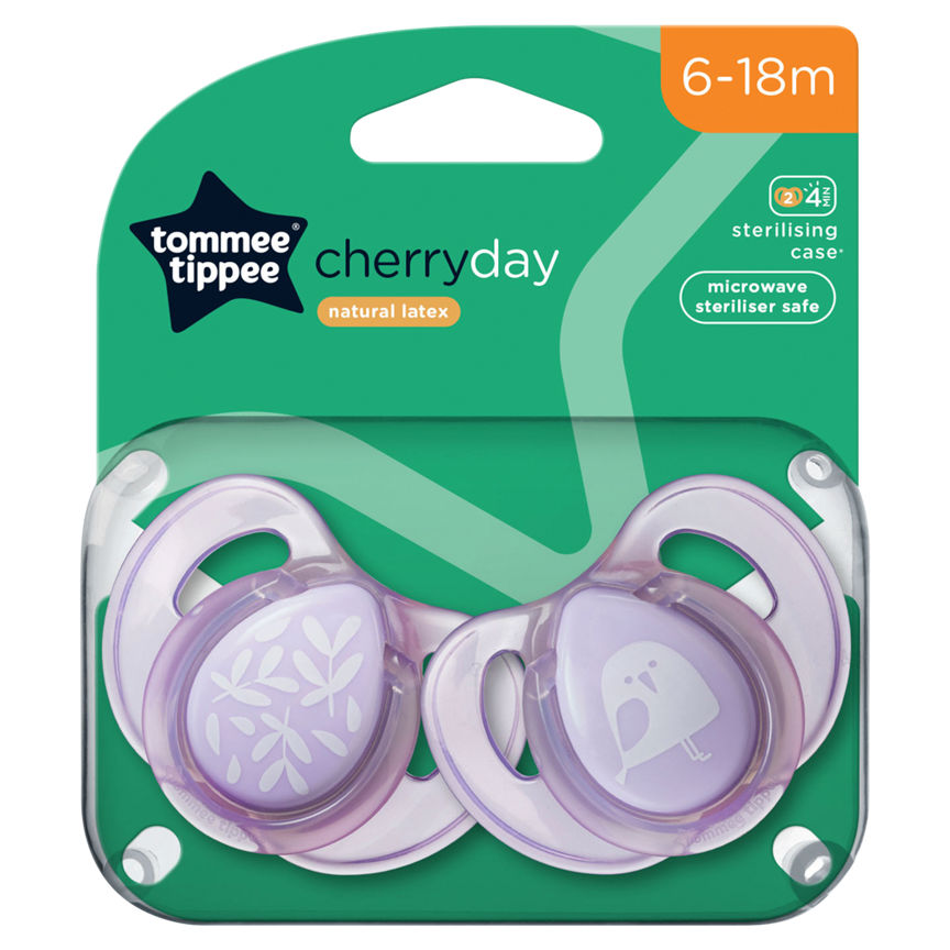 Tommee Tippee Decorated Cherry Soothers 6 to 18m+ GOODS ASDA   