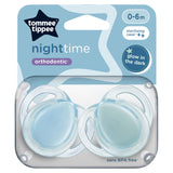 Tommee Tippee Closer to Nature Night Time 2 Orthodontic Soothers 0-6m GOODS ASDA   