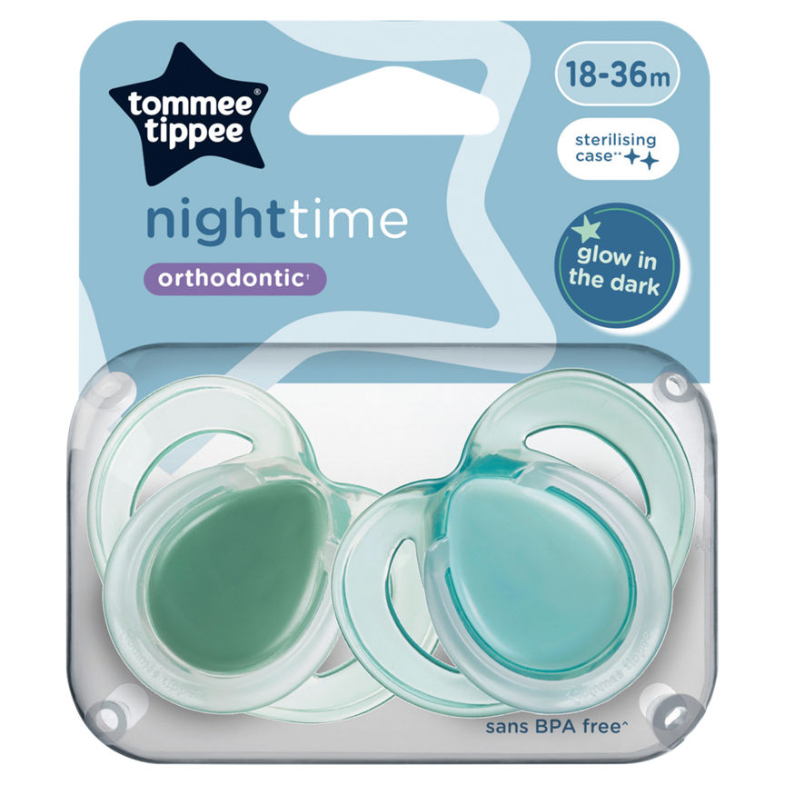 Tommee Tippee Closer to Nature Night Time 2 Orthodontic Soothers