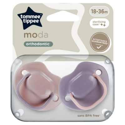 Tommee Tippee Moda soothers 2 pack with steriliser pod - British product