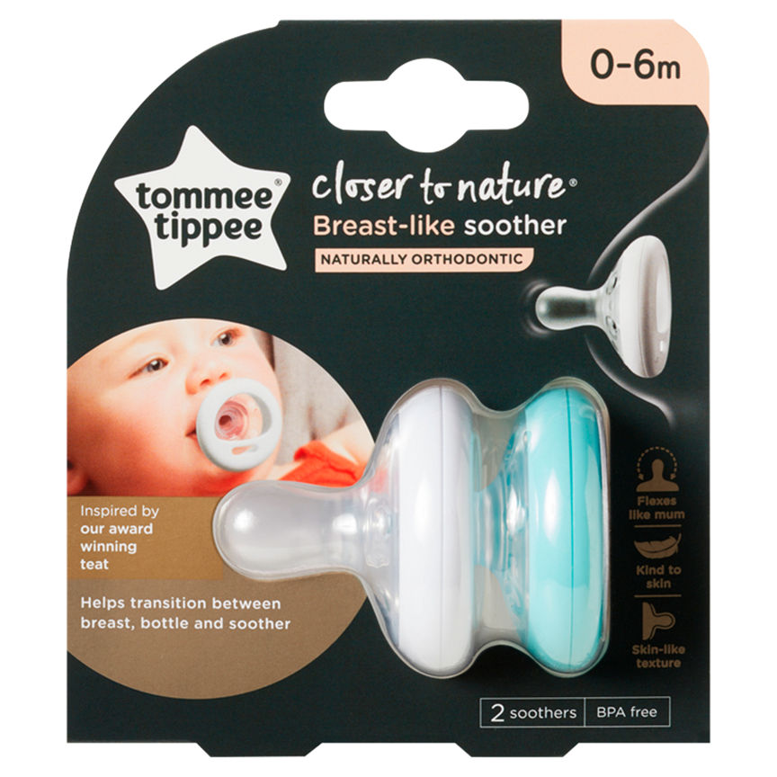 Tommee Tippee Closer to Nature 2 Breast-Like Soother 0-6 Months GOODS ASDA   