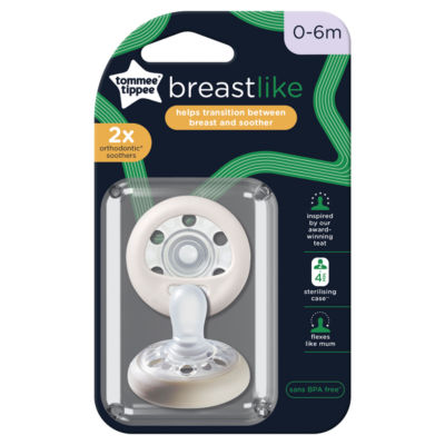 Tommee Tippee breast-like soothers 0-6m 2-pack (British brand)