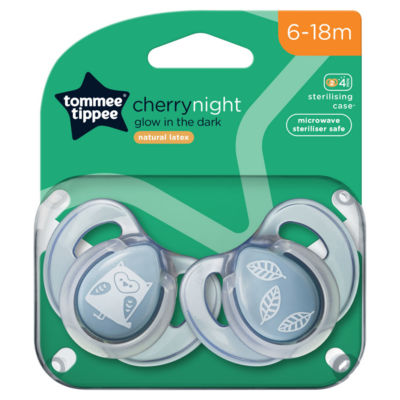 Tommee Tippee Cherrynight soother 2 pack 6-18 months, UK version