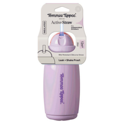 Tommee Tippee insulated active straw cup assorted colours 266ml (British brand)