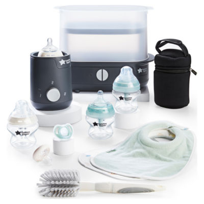 Tommee Tippee complete feeding set with bottles steriliser and warmer, imported from the UK
