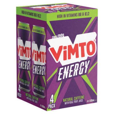 Vimto energy drink multipack 4 x 500ml, UK version