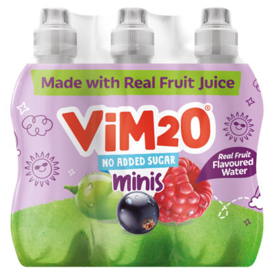Vimto Minis low-calorie fruit juice 6 x 250ml, imported from the UK