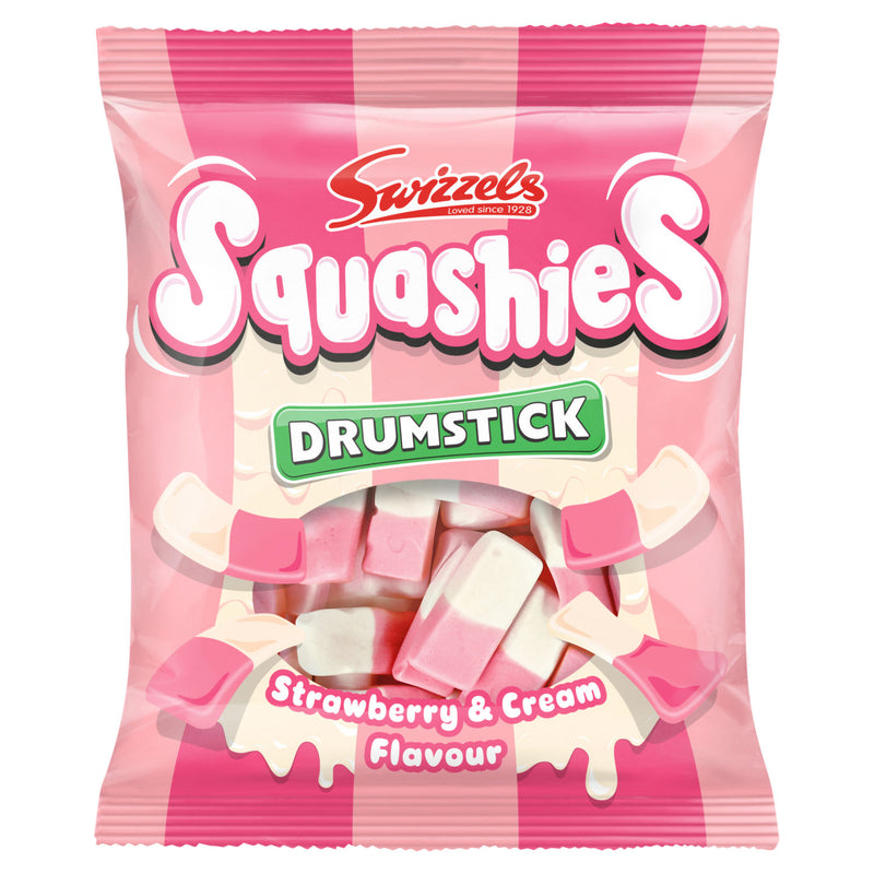 Swizzels squashies strawberry and cream sweets 140g, imported from the UK