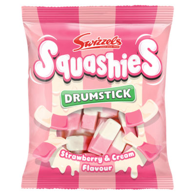 Swizzels squashies strawberry and cream sweets 140g, imported from the UK