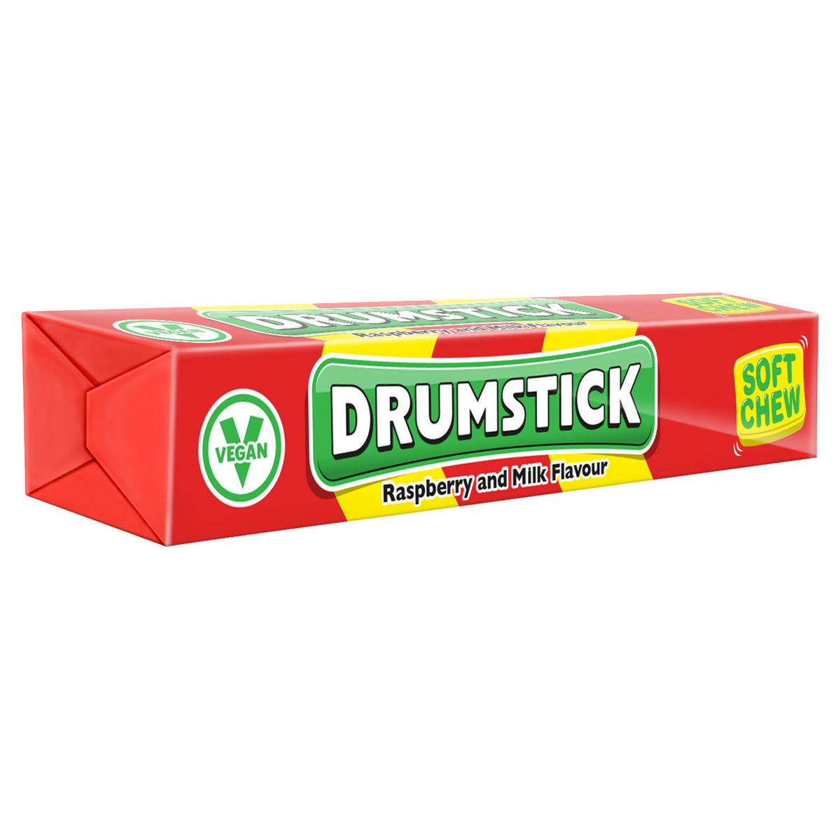 Swizzels Drumstick raspberry and milk chewy sweets 43g stickpack - British product