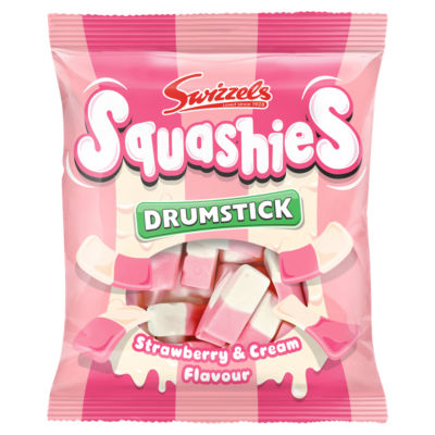 Swizzels Fraise & Crème Squashies Drumstick Bonbons Gélifiés 100g