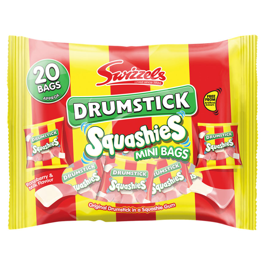 Swizzels Drumstick Squashies Mini Bags Raspberry & Milk Flavour 20 Pack GOODS ASDA   