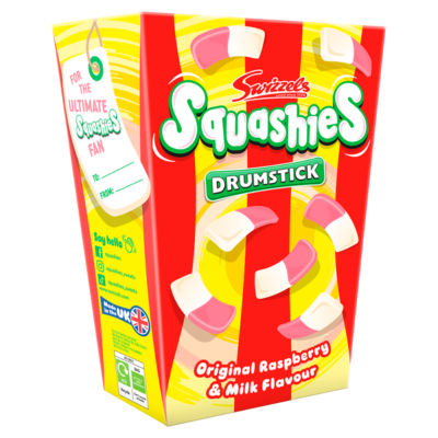 Swizzels Squashies sweets Raspberry & Milk Flavour 280g, UK version