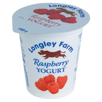 Longley Farm Raspberry Yogurt 150g, UK version