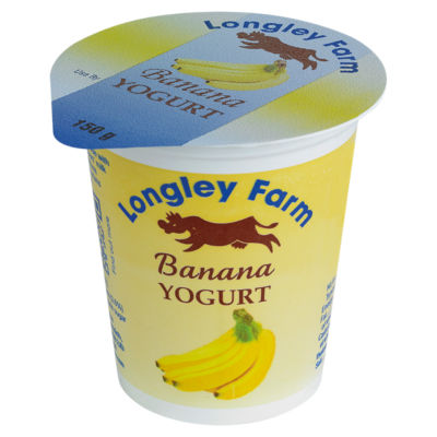 Longley Farm Chilled Banana Yogurt 150 grams, UK version