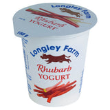 Longley Farm rhubarb yoghurt 150g, UK version