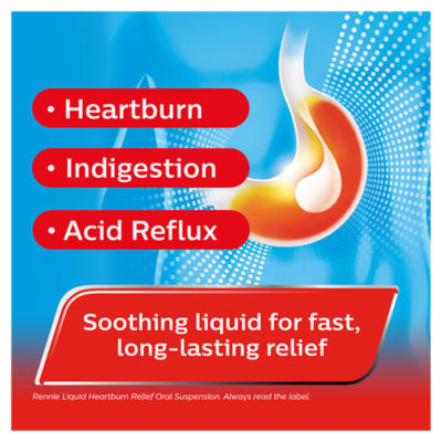 Rennie heartburn relief liquid Mint Flavour 250ml, imported from the UK