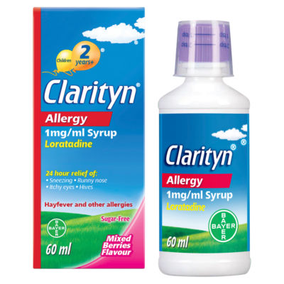 Clarityn allergy syrup 60ml mixed berries flavour - British product