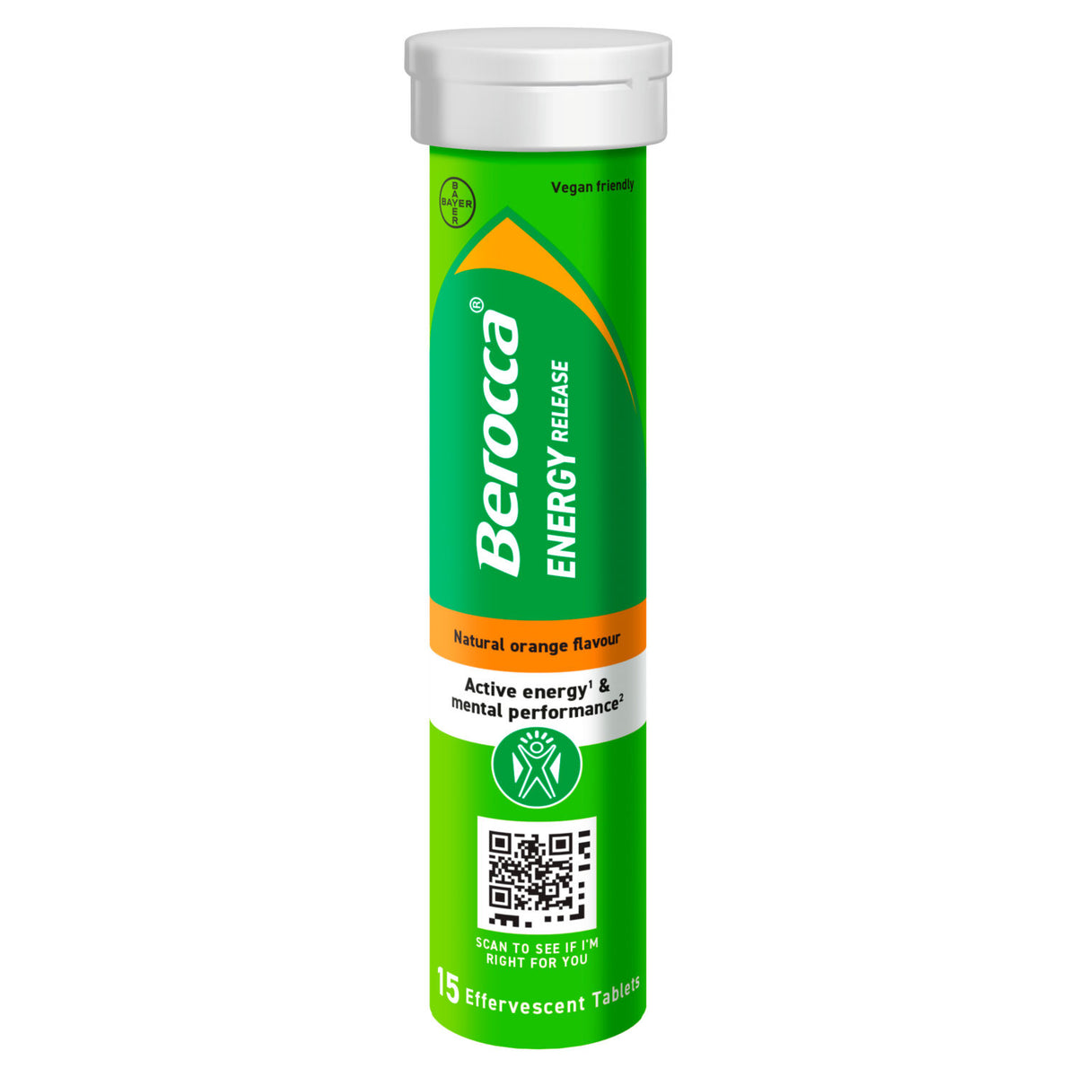 Berocca multivitamin effervescent tablets Natural Orange Flavour 15 tablets - British product
