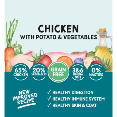 Naturo Grain Free Chicken & Potato with Vegetables Adult Dog Food Tray