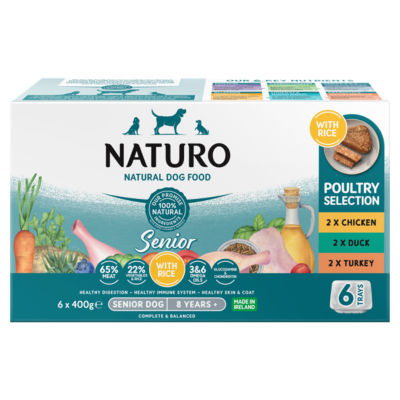Naturo senior dog food poultry selection 6 x 400g - British product