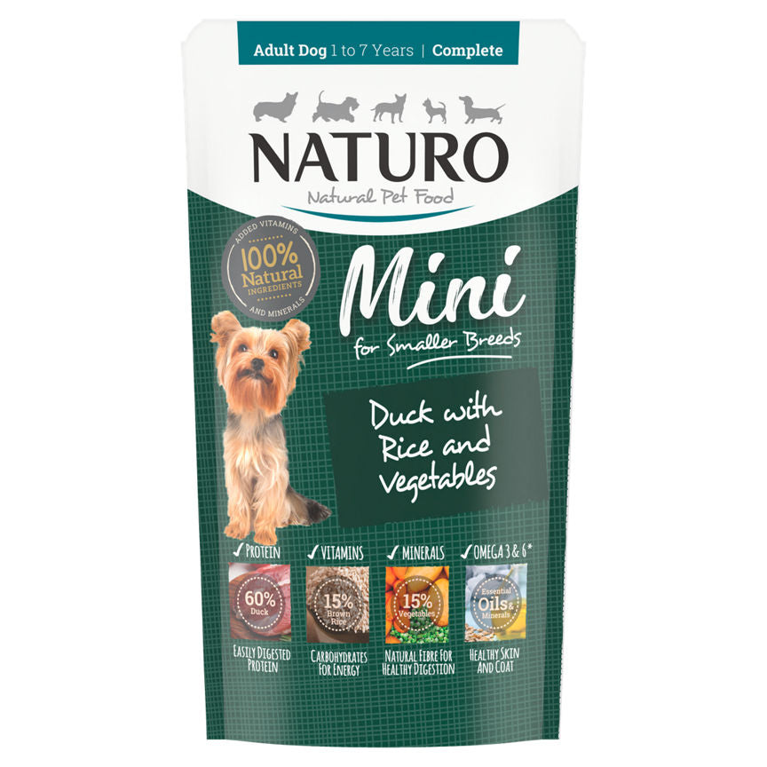 Naturo Natural Pet Food Mini Duck with Rice and Vegetables Adult Dog 1 to 7 Years 150g