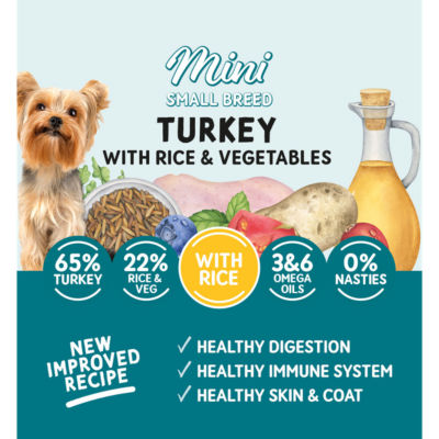 Naturo Natural Pet Food Mini Turkey with Rice and Vegetables Adult Dog 1 to 7 Years 150g