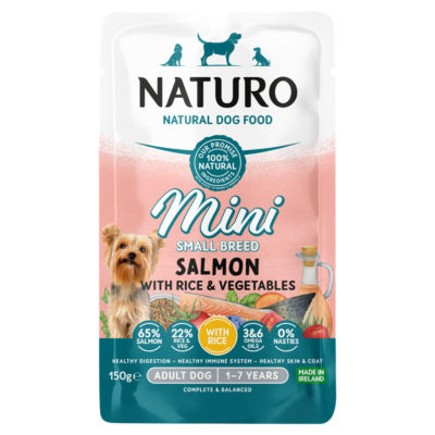 Naturo Salmon Dog Food Rice 150g , imported from the UK