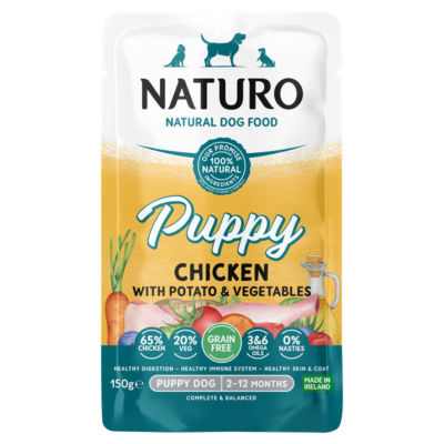 Naturo Natural Puppy Dog Food Chicken Potato Vegetables 150g