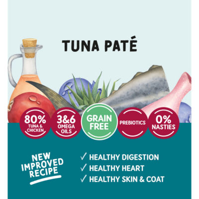 Naturo Tuna Paté cat food 85g, imported from the UK