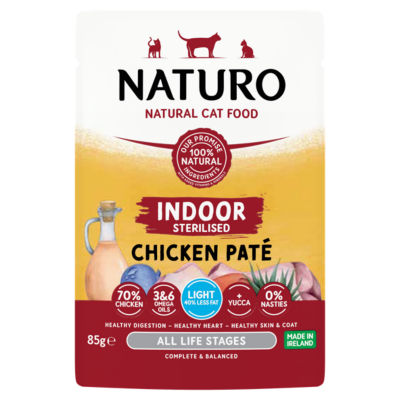 ASDA Naturo Natural Cat Food Indoor Sterilised Chicken Paté 85g- Buy online at McGrocer