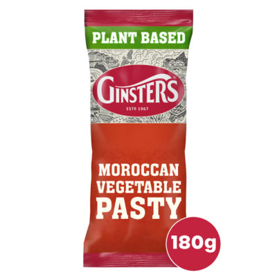 Ginsters vegan Moroccan vegetable pasty 180g, UK version