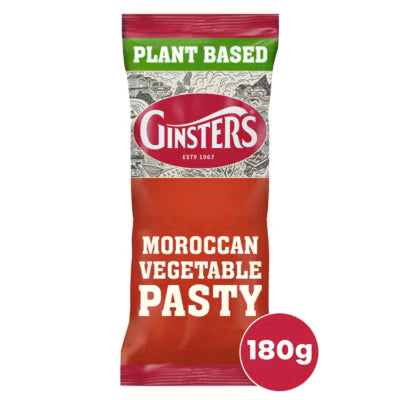 Ginsters vegan Moroccan vegetable pasty 180g, UK version