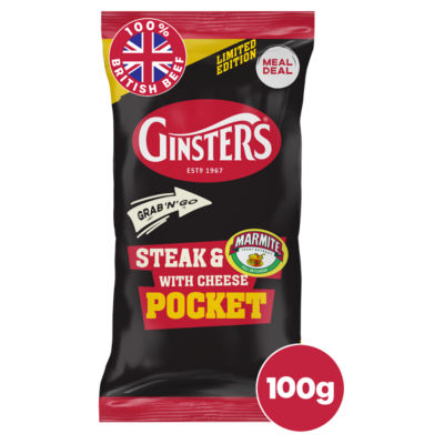 Ginsters steak and marmite pocket with cheese 100g, UK version