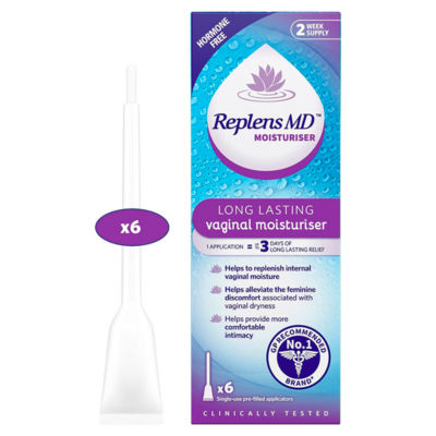 Replens Long Lasting Vaginal Moisturiser x6 Pre-Filled Applicators