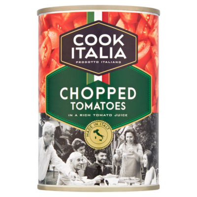Cook Italia gehackte Tomaten in reichhaltigem Tomatensaft 400g - Britisches Produkt
