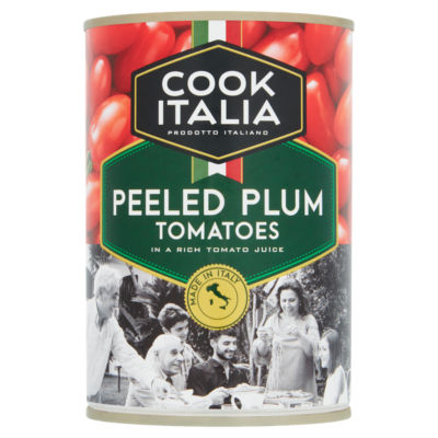 ASDA Cook Italia Peeled Plum Tomatoes in Rich Tomato Juice Tinned Tomatoes 400g- Buy online at McGrocer
