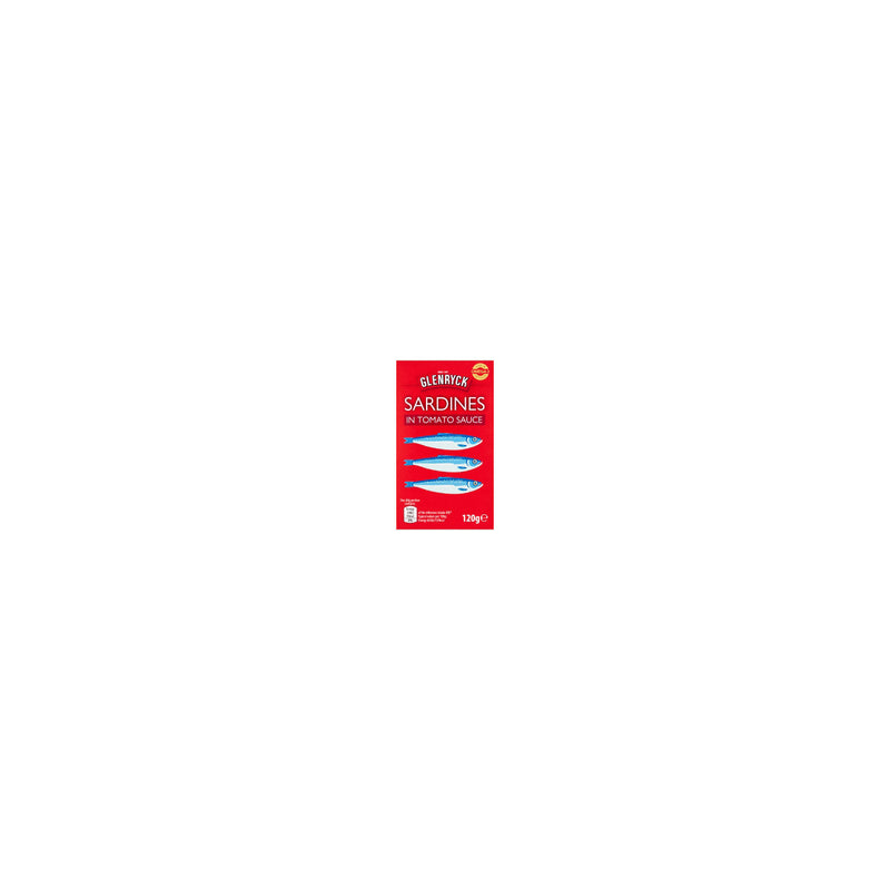 Glenryck sardines in tomato sauce 120g, imported from the UK