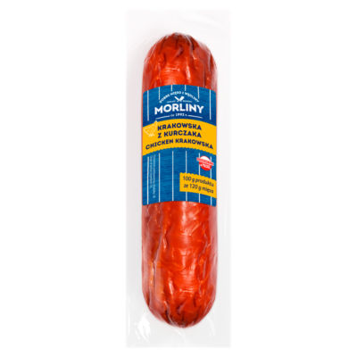 Morlinky Chicken Krakowska dried sausage 400g, imported from the UK