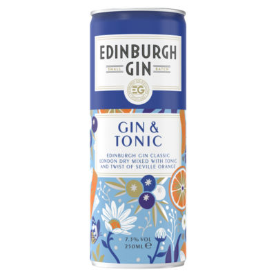 Edinburgh Gin London Dry & Tonic 250ml can - British product