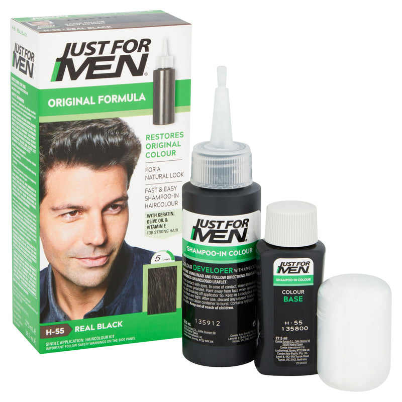 Just For Men Original Formula Real Black Single Application Haircolour Kit, UK version