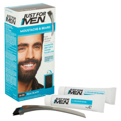Just For Men M-55 Real Black beard colour kit, imported from the UK