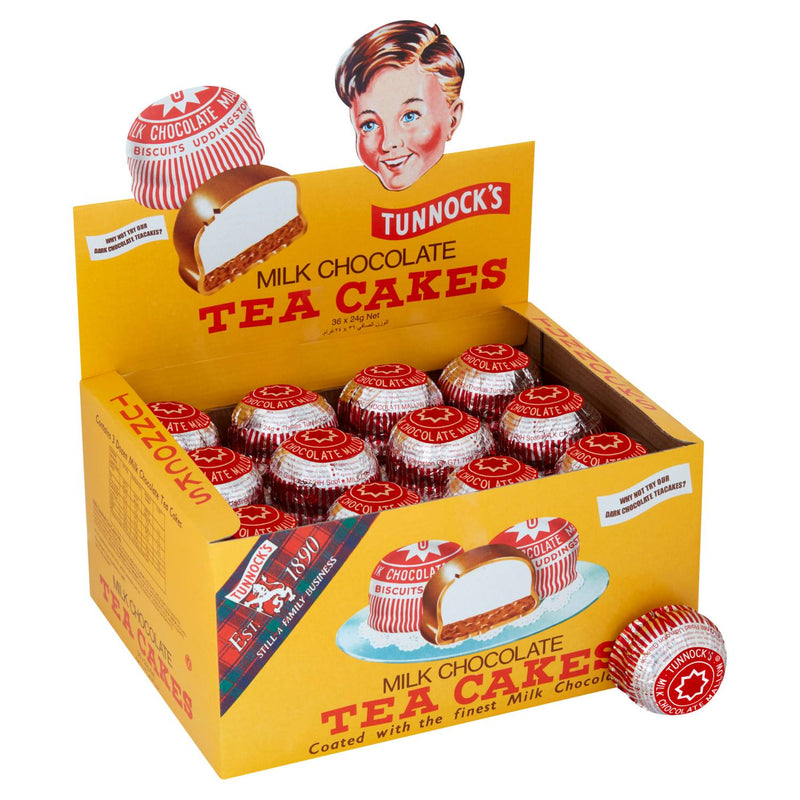 Tunnock's milk chocolate tea cakes 36 pack 24g each, UK version