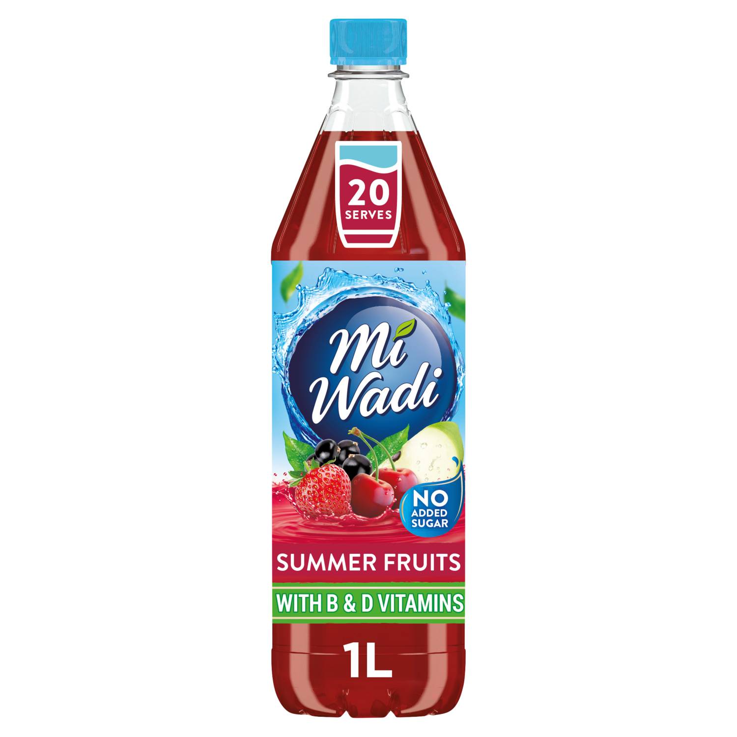MiWadi Summer Fruits squash no added sugar 1L (British brand)