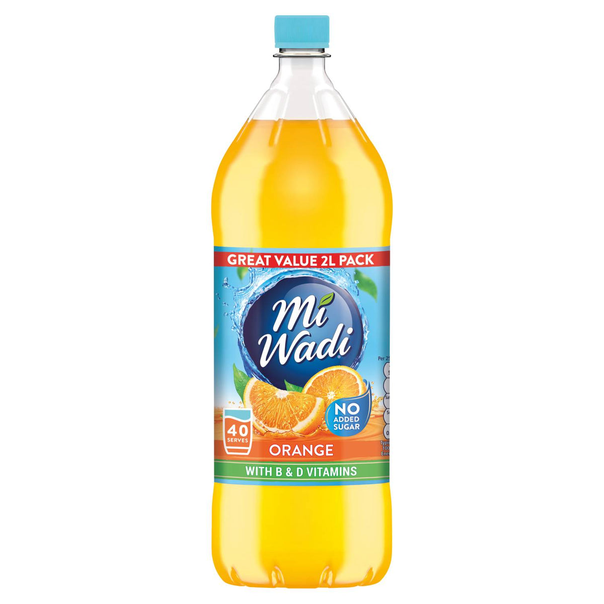 Mi Wadi orange squash drink no added sugar 2L - British product