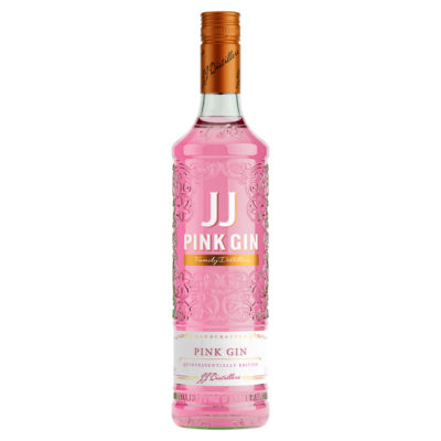 JJ Whitley pink gin 1 litre, imported from the UK